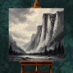 Granite Valley Monochrome Wall Art Canvas Print - Image 2