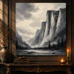 Granite Valley Monochrome Wall Art Canvas Print - Image 4
