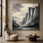 Granite Valley Monochrome Wall Art Canvas Print - Image 6