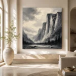 Granite Valley Monochrome Wall Art Canvas Print - Image 8