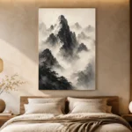 Mist-Covered Mountain Ink Wash Wall Art Canvas Print - Image 6