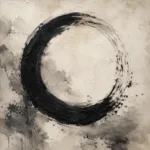 Monumental Ensō Circle Ink Wash Wall Art Canvas Print