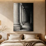 Atmospheric Stone Columns Monochrome Wall Art Canvas Print - Image 6