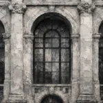 Historic Facade Monochrome Wall Art Canvas Print