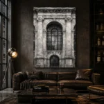Historic Facade Monochrome Wall Art Canvas Print - Image 4