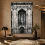 Historic Facade Monochrome Wall Art Canvas Print - Image 5