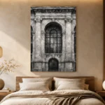 Historic Facade Monochrome Wall Art Canvas Print - Image 6