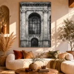 Historic Facade Monochrome Wall Art Canvas Print - Image 8