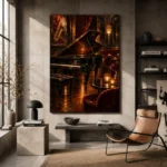 Candlelit Grand Piano Jazz Wall Art Canvas Print - Image 3