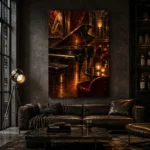 Candlelit Grand Piano Jazz Wall Art Canvas Print - Image 4