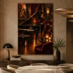 Candlelit Grand Piano Jazz Wall Art Canvas Print - Image 5