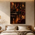 Candlelit Grand Piano Jazz Wall Art Canvas Print - Image 6