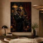 Vintage Trumpet Performance Jazz Wall Art Canvas Print - Image 5