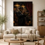 Vintage Trumpet Performance Jazz Wall Art Canvas Print - Image 7