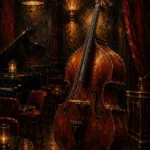 Elegant Double Bass Jazz Wall Art Canvas Print