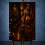 Elegant Double Bass Jazz Wall Art Canvas Print - Image 2