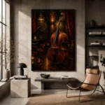 Elegant Double Bass Jazz Wall Art Canvas Print - Image 3