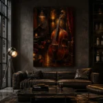 Elegant Double Bass Jazz Wall Art Canvas Print - Image 4