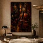 Elegant Double Bass Jazz Wall Art Canvas Print - Image 5