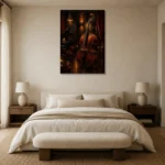 Elegant Double Bass Jazz Wall Art Canvas Print showcased in an elegant minimalist interior