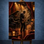 Vintage Jazz Ensemble Jazz Wall Art Canvas Print - Image 2