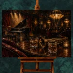 Sophisticated Jazz Lounge Jazz Wall Art Canvas Print - Image 2