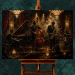 Art Deco Jazz Ensemble Jazz Wall Art Canvas Print - Image 2