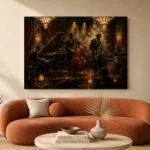 Art Deco Jazz Ensemble Jazz Wall Art Canvas Print - Image 3