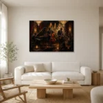 Art Deco Jazz Ensemble Jazz Wall Art Canvas Print styled in a refined neutral interior