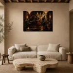 Art Deco Jazz Ensemble Jazz Wall Art Canvas Print presented in a sophisticated home setting