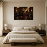 Art Deco Jazz Ensemble Jazz Wall Art Canvas Print showcased in an elegant minimalist interior