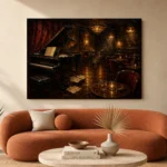 Late Night Jazz Lounge Jazz Wall Art Canvas Print - Image 3