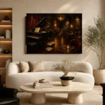 Late Night Jazz Lounge Jazz Wall Art Canvas Print - Image 6