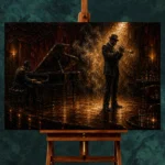 Spotlight Trumpet Performance Jazz Wall Art Canvas Print - Image 2