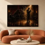 Spotlight Trumpet Performance Jazz Wall Art Canvas Print - Image 3