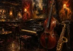 Vintage Jazz Bar Jazz Wall Art Canvas Print