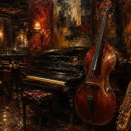 Vintage Jazz Bar Jazz Wall Art Canvas Print