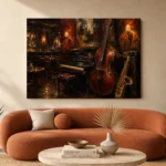 Vintage Jazz Bar Jazz Wall Art Canvas Print - Image 3