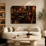 Vintage Jazz Bar Jazz Wall Art Canvas Print - Image 6