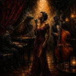 Jazz Vocalist Spotlight Jazz Wall Art Canvas Print
