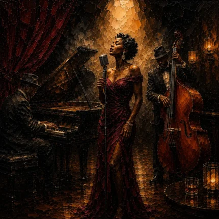 Jazz Vocalist Spotlight Jazz Wall Art Canvas Print
