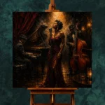 Jazz Vocalist Spotlight Jazz Wall Art Canvas Print - Image 2