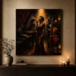 Jazz Vocalist Spotlight Jazz Wall Art Canvas Print - Image 7