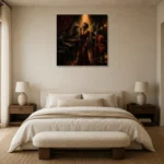 Jazz Vocalist Spotlight Jazz Wall Art Canvas Print showcased in an elegant minimalist interior