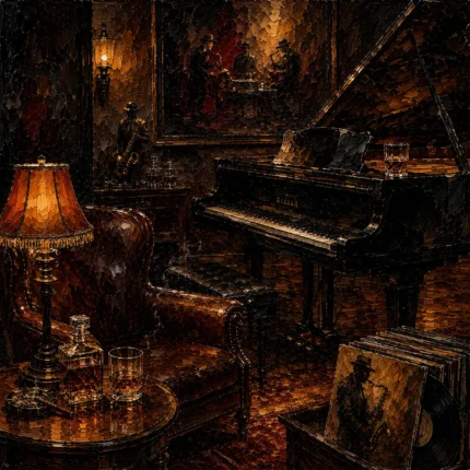 Cozy Vintage Jazz Lounge Jazz Wall Art Canvas Print