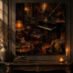 Cozy Vintage Jazz Lounge Jazz Wall Art Canvas Print - Image 4