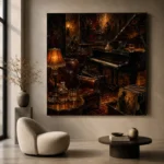 Cozy Vintage Jazz Lounge Jazz Wall Art Canvas Print - Image 6