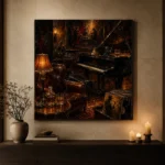 Cozy Vintage Jazz Lounge Jazz Wall Art Canvas Print - Image 7