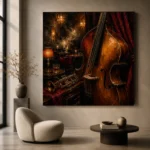 Elegant Upright Bass Jazz Wall Art Canvas Print - Image 6