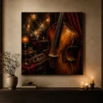 Elegant Upright Bass Jazz Wall Art Canvas Print - Image 7